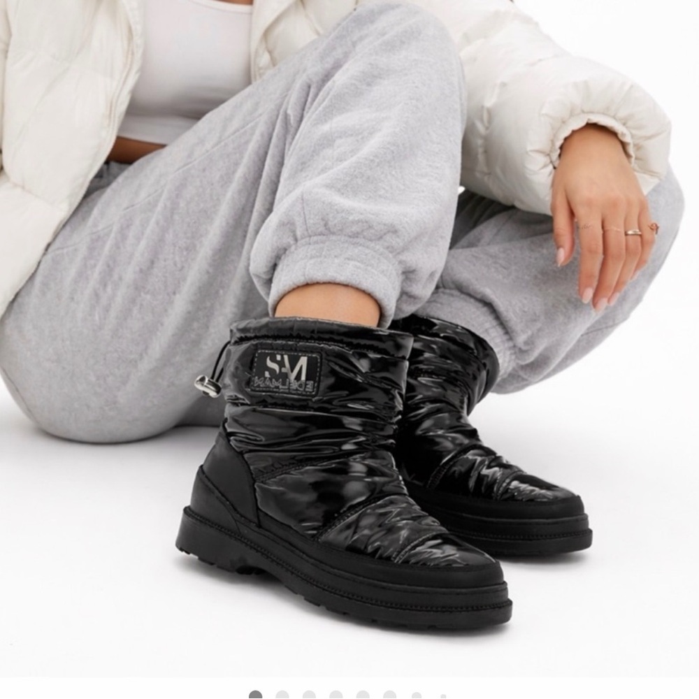 Sam‎ Edelman Black Quilted Puffer Ankle Booties